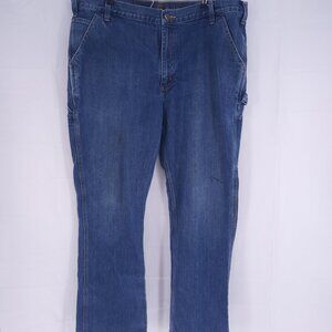 Carhartt Carpenter Blue Jeans Pants Men's 42 X 32 Relaxed Fit Logo Workcore